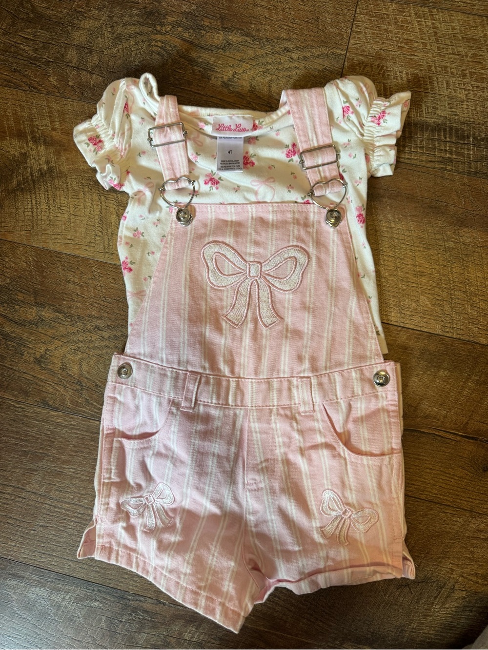 Little Lass Pink Overall Shorts